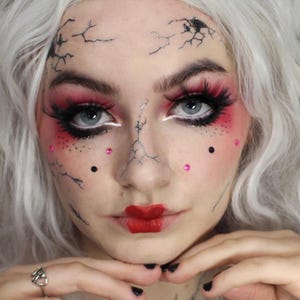 Popular Broken Doll Face Costume Temporary Tattoo
