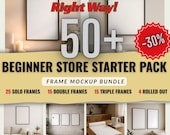 Frame Mockup Bundle, Wall Art Mockup PSD, Poster Mockup for Etsy Sellers, Digital Art Display, Smart Object JPG Included, Instant Download
