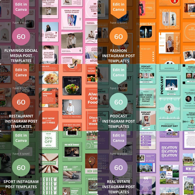 3500+ Canva Editable Social Media Templates Mega Bundle for Instagram ...