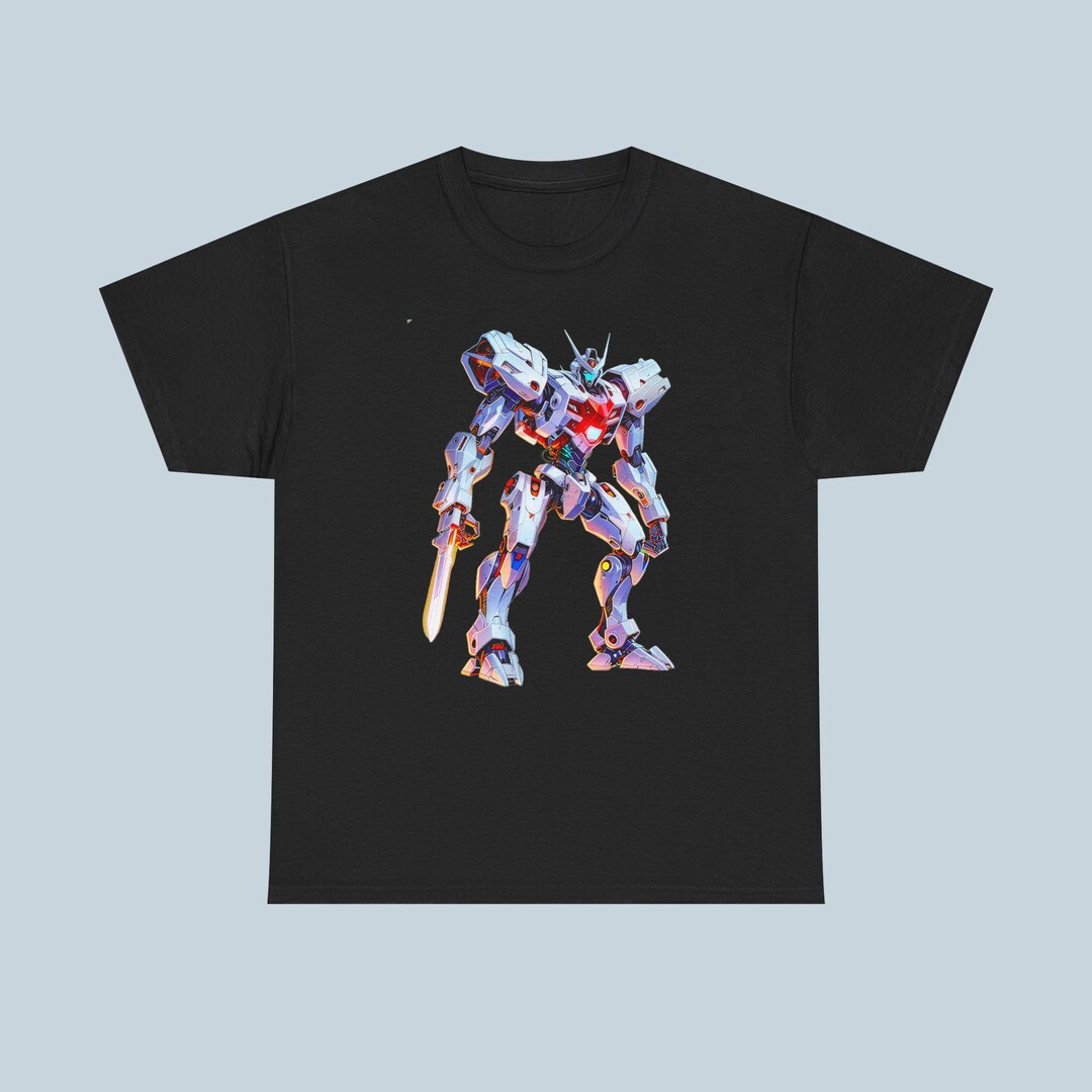 Retro Mech Anime T Shirt Robot Warrior Tee 80s Mecha Style Graphic Gift ...