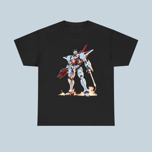 Camiseta retrô de anime com robôs gigantes dos anos 90, camiseta clássica de guerreiro robô vintage com estampa de mecha, presente perfeito para fãs de anime e gamers.