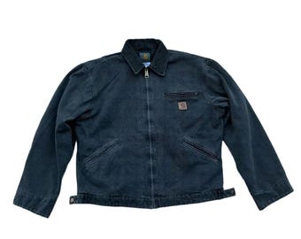 Carhartt ダークブルー ジャケット j97 Vintage Carhartt J97 Jacket | Blue Detroit Workwear Coat - Etsy
