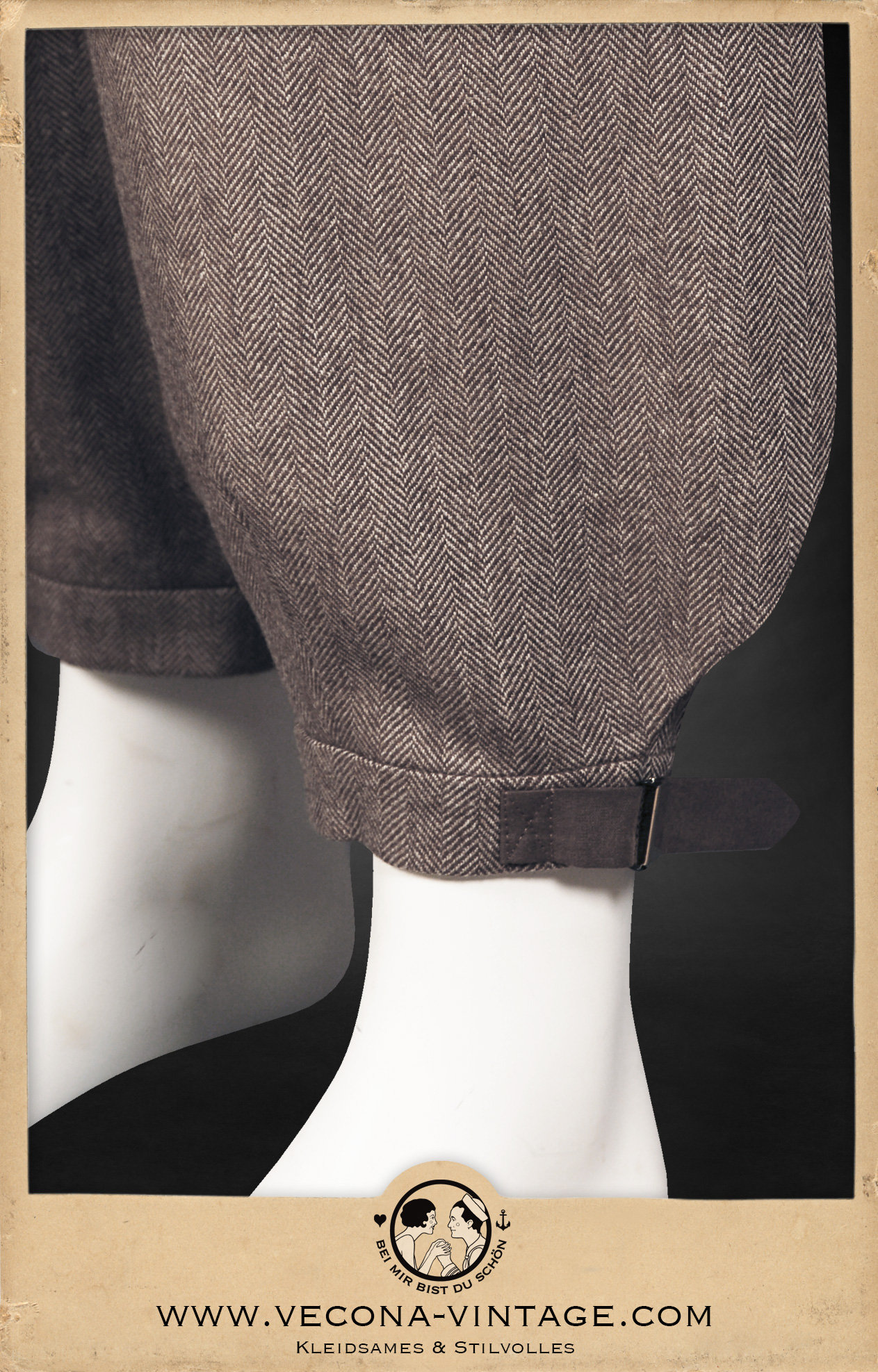 30s 20s KNICKERBOCKERS LONG Plus Fours Brown Merino Wool Swing Lindy