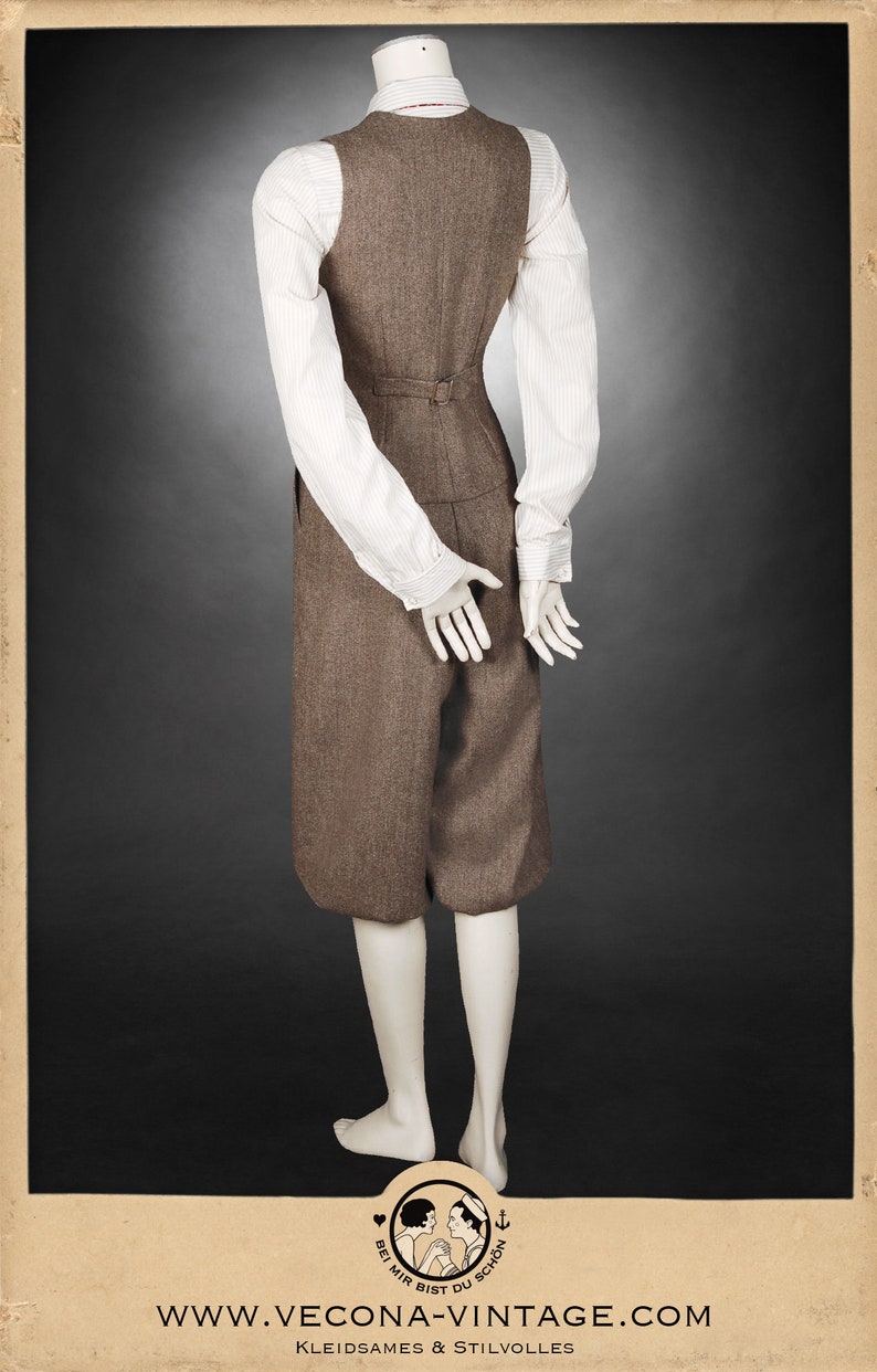 20s 30s 40s ladies KNICKERBOCKERS Plus Fourschevron tweed brown 100% Merinowool garconne 1920 1930 1940 image 3