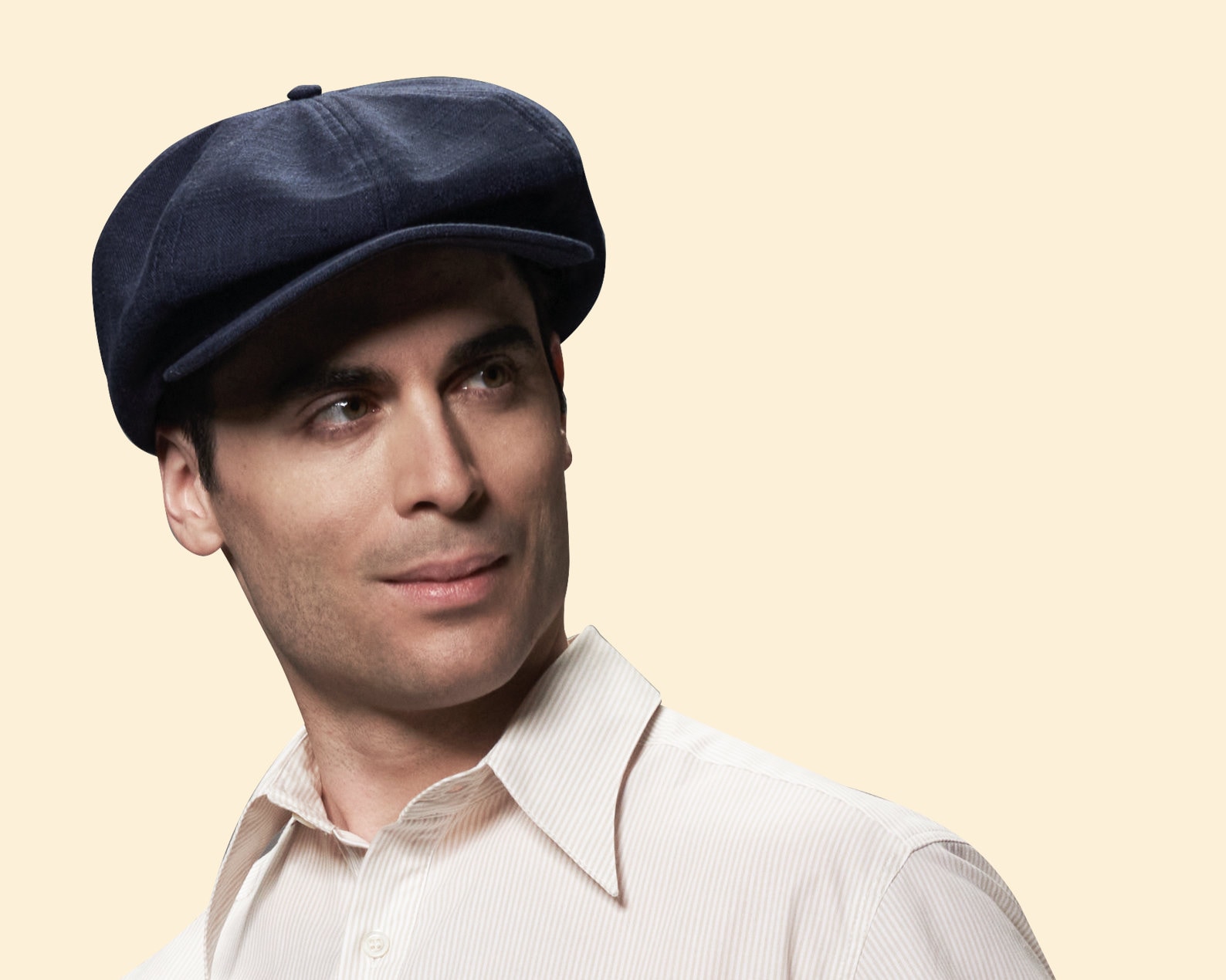 30s 20s Newsboy CAP Blue Linen Blend Swing Lindy Hop 1930