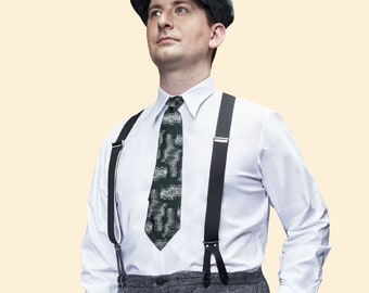 30-40-tals oxfordskjorta COTTON CLUB vit spetskrage 1930-1940