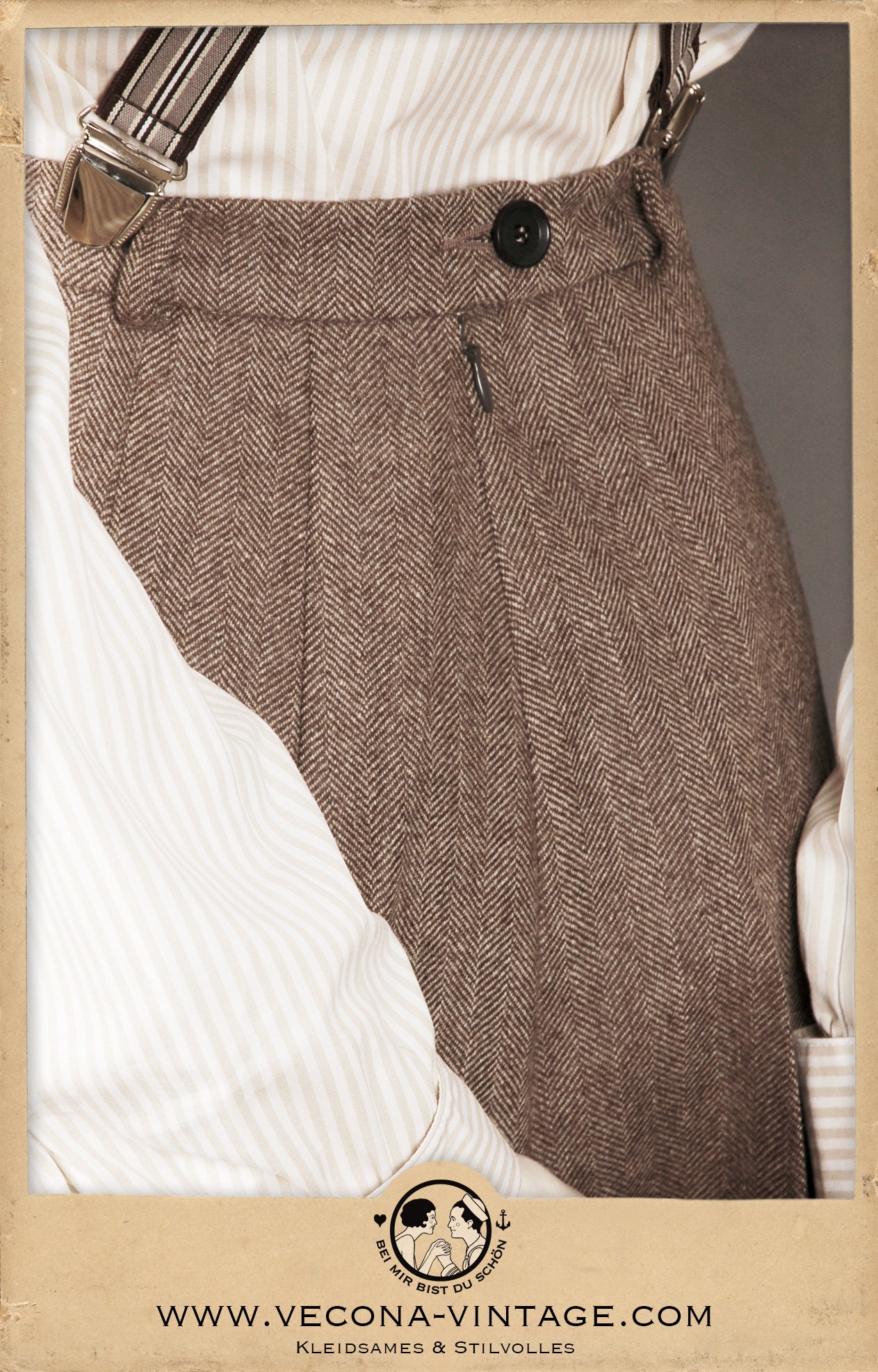 1930s Marlene Trousers - chalk stripe wool main image 1
