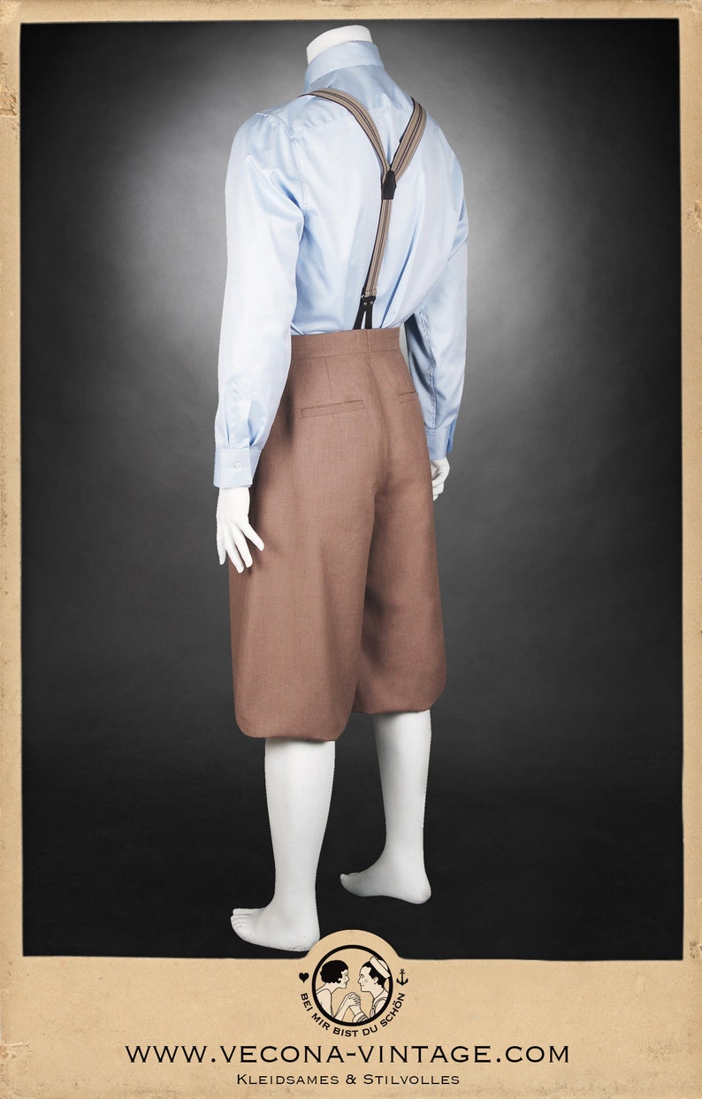 20s 30s KNICKERBOCKERS plus fours caramel, light brown cotton linen blend swing lindy hop 1930 1920 image 4