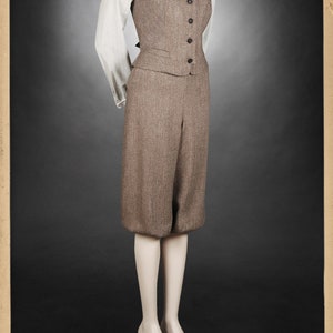 20s 30s 40s ladies KNICKERBOCKERS Plus Fourschevron tweed brown 100% Merinowool garconne 1920 1930 1940 image 2