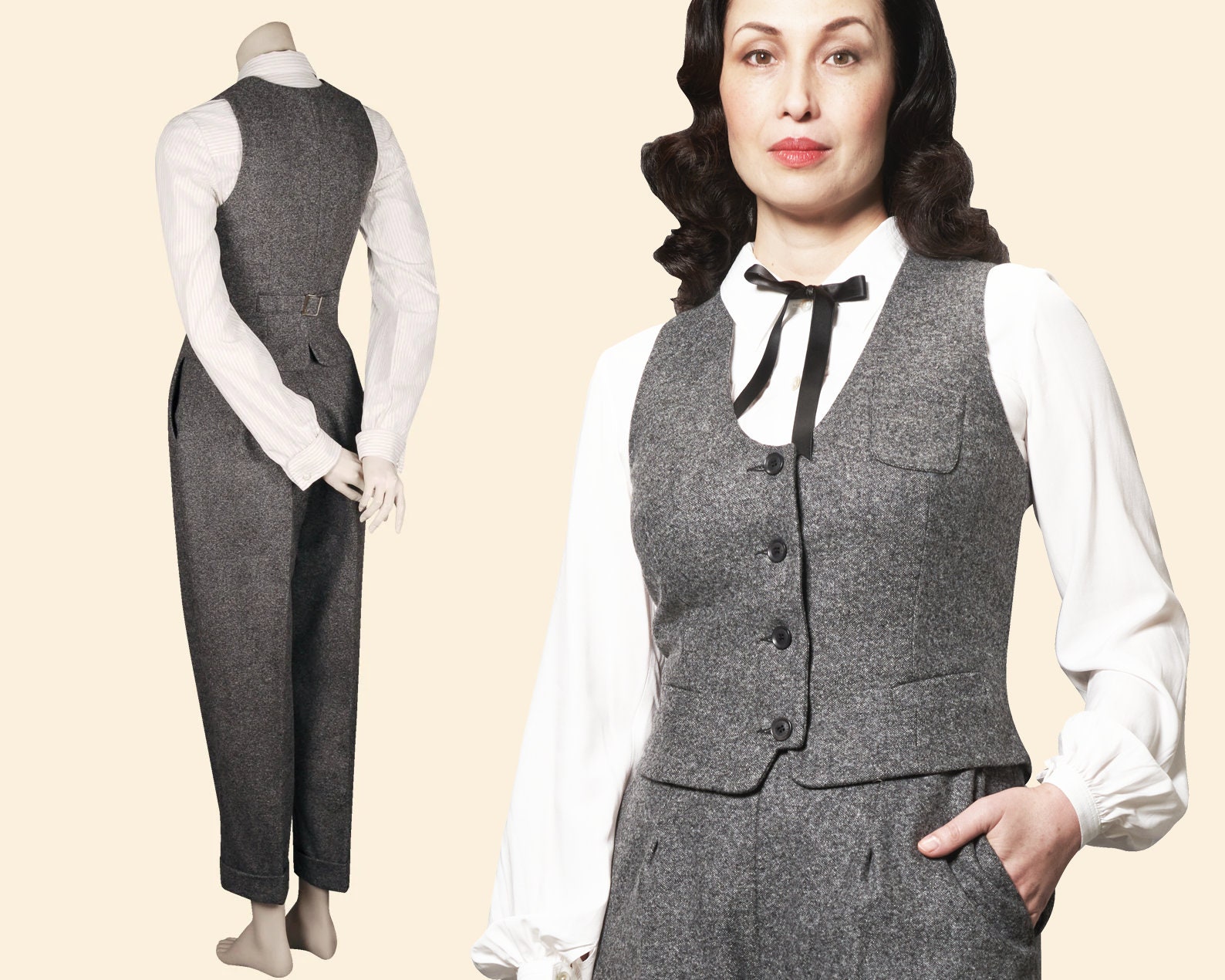 20s 30s 40s Ladies WAISTCOAT Wool Tweed Grey Garconne Dandy 1920 1930 1940 - Etsy 20s 30s 40s Ladies WAISTCOAT Wool Tweed Grey Garconne Dandy 1920 1930 1940 - Etsy