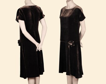 Vestido de nina charleston flapper de los anos 20 marron swing de terciopelo de seda lindy hop 1920 anos veinte Etsy Mexico