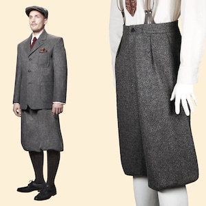 30s 20s KNICKERBOCKERS plus fours grey virgin wool swing lindy hop 1930 1920