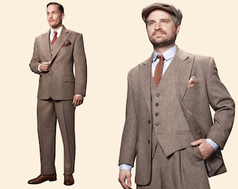 30s 20s KNICKERBOCKERS Plus Fours Brown Cotton Linen Blend