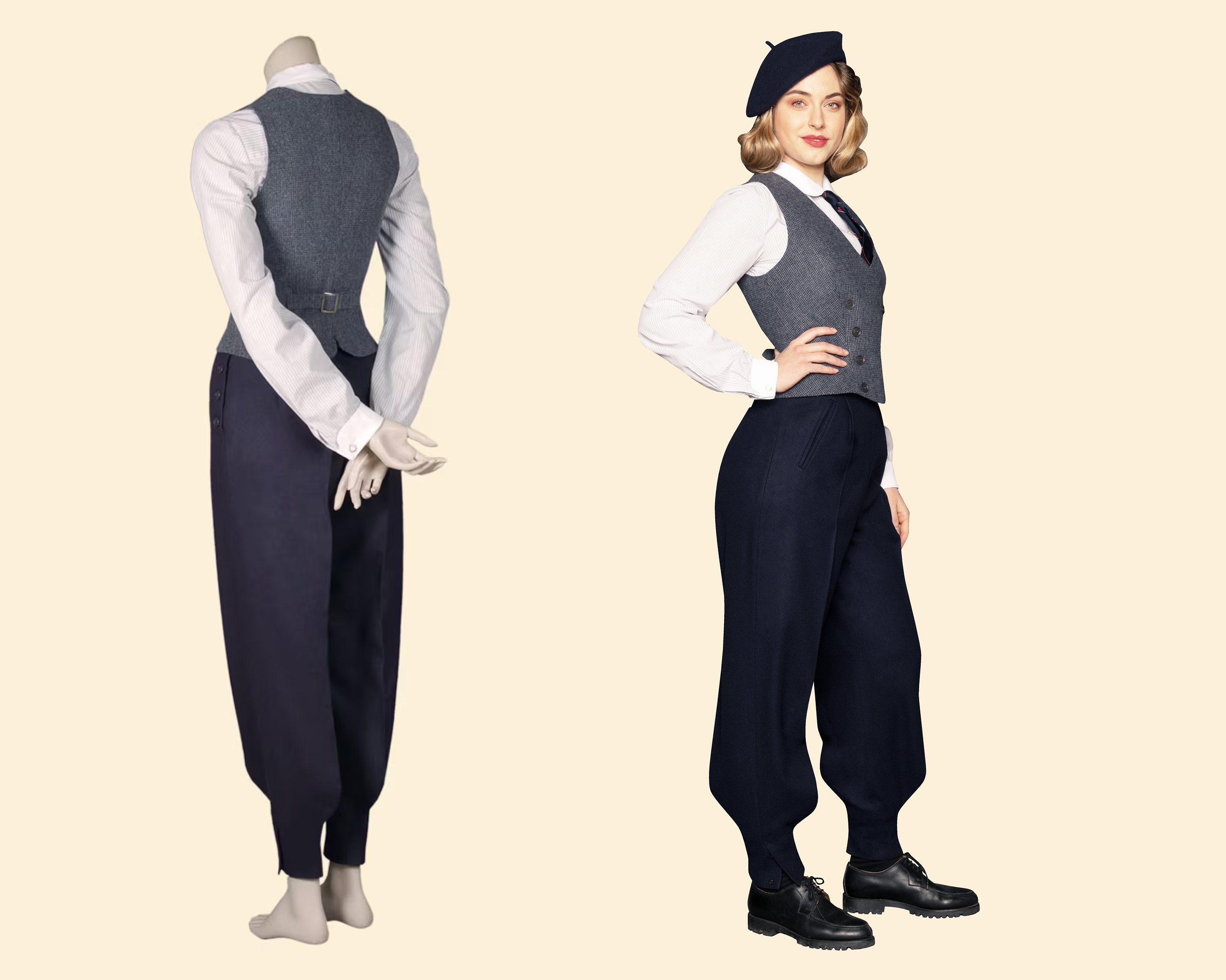 30's〜40's wool ski pants Vintage Ski Pants - Charcoal wool – House of Foxy