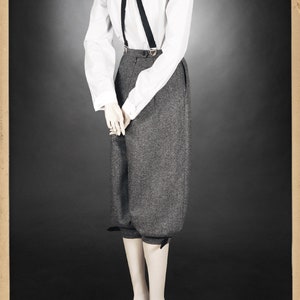 20s 30s 40s ladies KNICKERBOCKERS Plus Fourschevron tweed grey 100% virgin wool garconne 1920 1930 1940 image 6