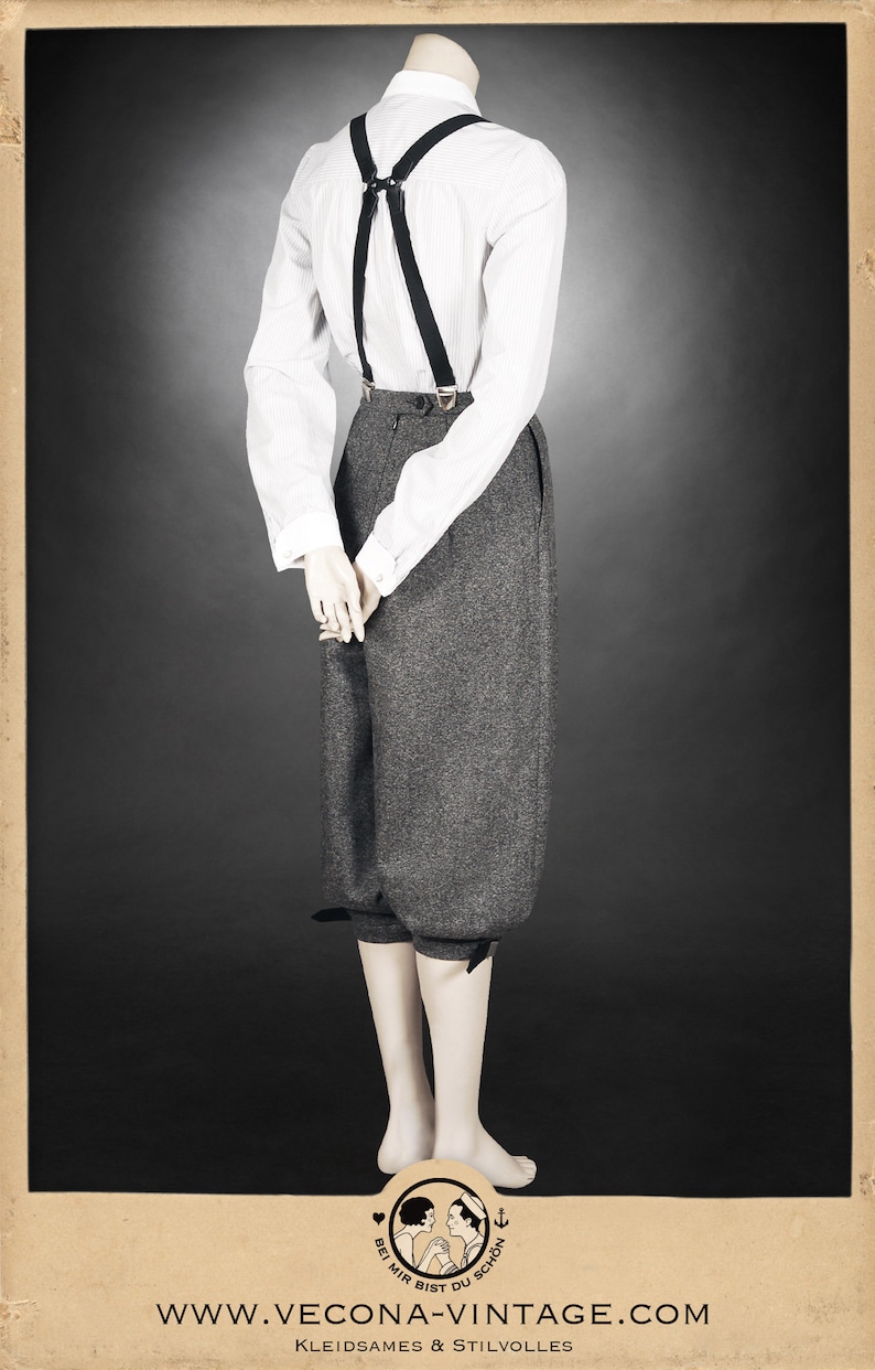 20s 30s 40s ladies KNICKERBOCKERS Plus Fourschevron tweed grey 100% virgin wool garconne 1920 1930 1940 image 6
