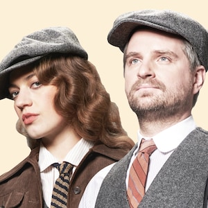 30s 20s tweed CAP grey virgin wool swing lindy hop 1930 1920