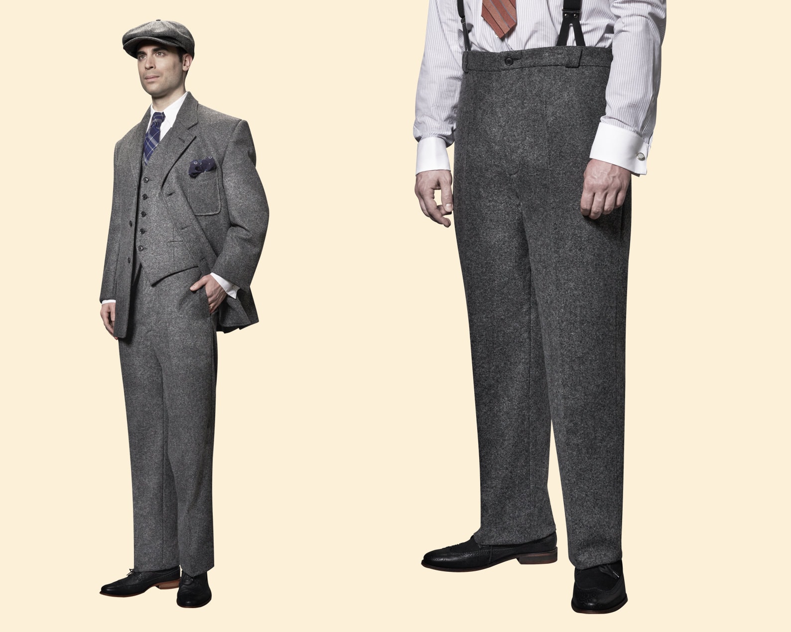 20s 30s TROUSERS Grey Virgin Wool Swing Lindy Hop Pants 1920 20s 30s TROUSERS Grey Virgin Wool Swing Lindy Hop Pants 1920
