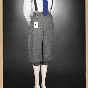 20s 30s 40s ladies KNICKERBOCKERS Plus Fourschevron tweed grey 100% virgin wool garconne 1920 1930 1940 image 4