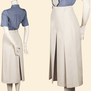 30s ecru sand pleated culottes 1930 wide leg high waist