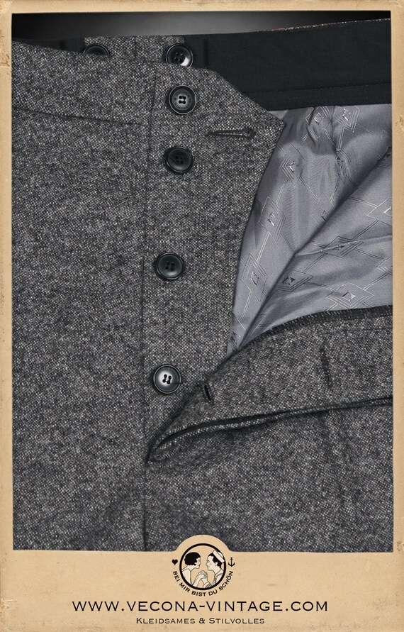 20s 30s TROUSERS Grey Virgin Wool Swing Lindy Hop Pants 1920 1930