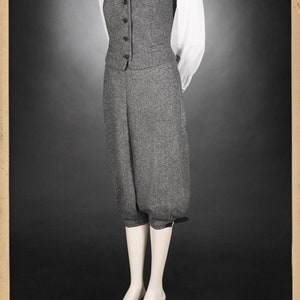 20s 30s 40s ladies KNICKERBOCKERS Plus Fourschevron tweed grey 100% virgin wool garconne 1920 1930 1940 image 7