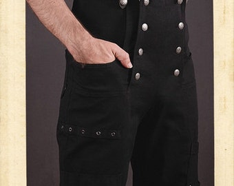 30s 40s WORK TROUSERS Black Cotton Canvas Swing Lindy Hop Pants