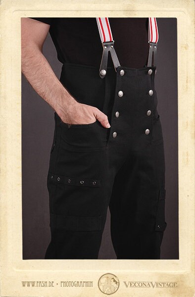 30s 40s WORK TROUSERS Black Cotton Canvas Swing Lindy Hop Pants