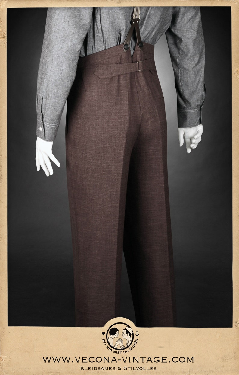 20s 30s TROUSERS Brown Cotton Linen Blend Swing Lindy Hop - Etsy