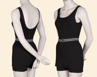 1920s 1930s 1940s mens/ladies cotton swimsuit black