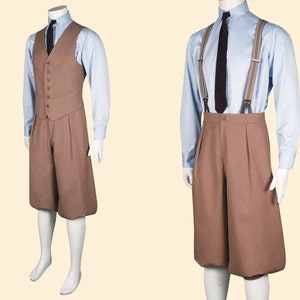 20s 30s KNICKERBOCKERS plus fours caramel, light brown cotton linen blend swing lindy hop 1930 1920 image 2