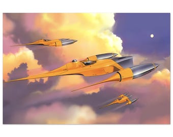 Naboo Starfighter Print – Star Wars Inspired Sci-fi Wall Art - Etsy