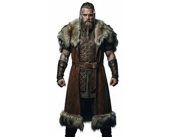 Handcrafted Cowhide Renaissance Barbarian Costume - Viking Warrior Cosplay