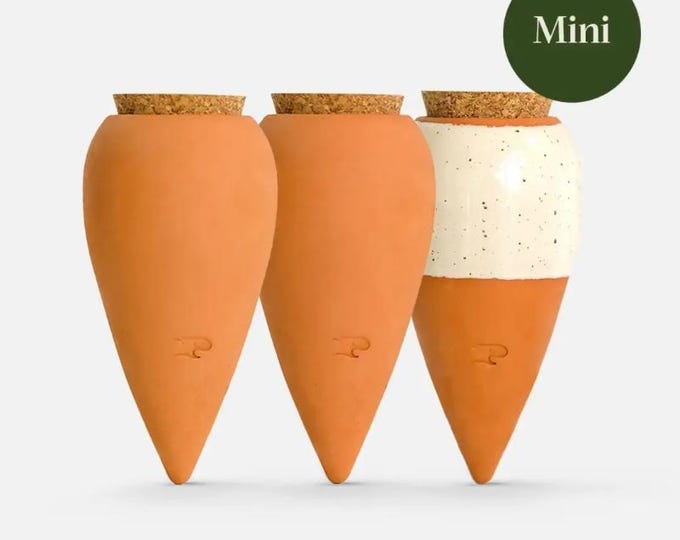 Trio mini Ollas “The Iconics” von Pepín – Herzförmige Bewässerungshilfe aus Keramik