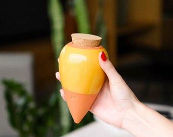 Olla Senfgelb von Pepín – Pflanzgefäß zur natürlichen Bewässerung