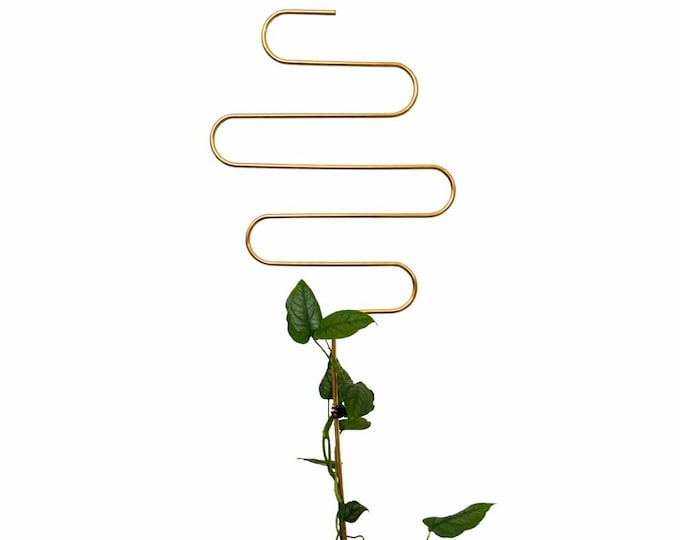 Rankhilfe “Sqiggle” von Botanopia | Gold aus recyceltem Aluminium | 70 cm