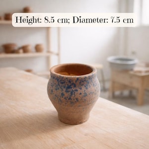 Kleiner Keramik-Blumentopf / mit Drainageloch / verschiedene Varianten / Töpfe für Sukkulenten Beige & Blau