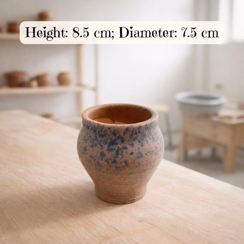 Kleiner Keramik-Blumentopf / mit Drainageloch / verschiedene Varianten / Töpfe für Sukkulenten Beige & Blau