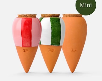 Trio mini Ollas “The Striped” von Pepín – Pflanzgefäß zur natürlichen Bewässerung