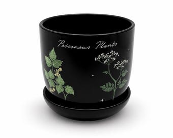 Keramik-Blumentopf „Poisonous Plants“ mit Untersetzer | 12 x 11 cm