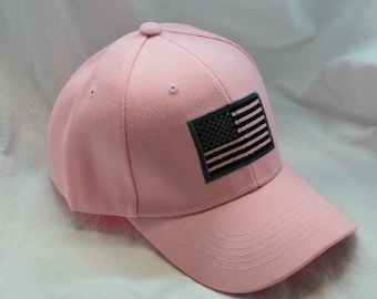 Pink American Flagge Hat - Bestickte USA Vaterländische Baseballmütze