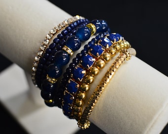 8-teiliges stapelbares Perlenarmband-Set • Bunte Boho-Perlenarmbänder