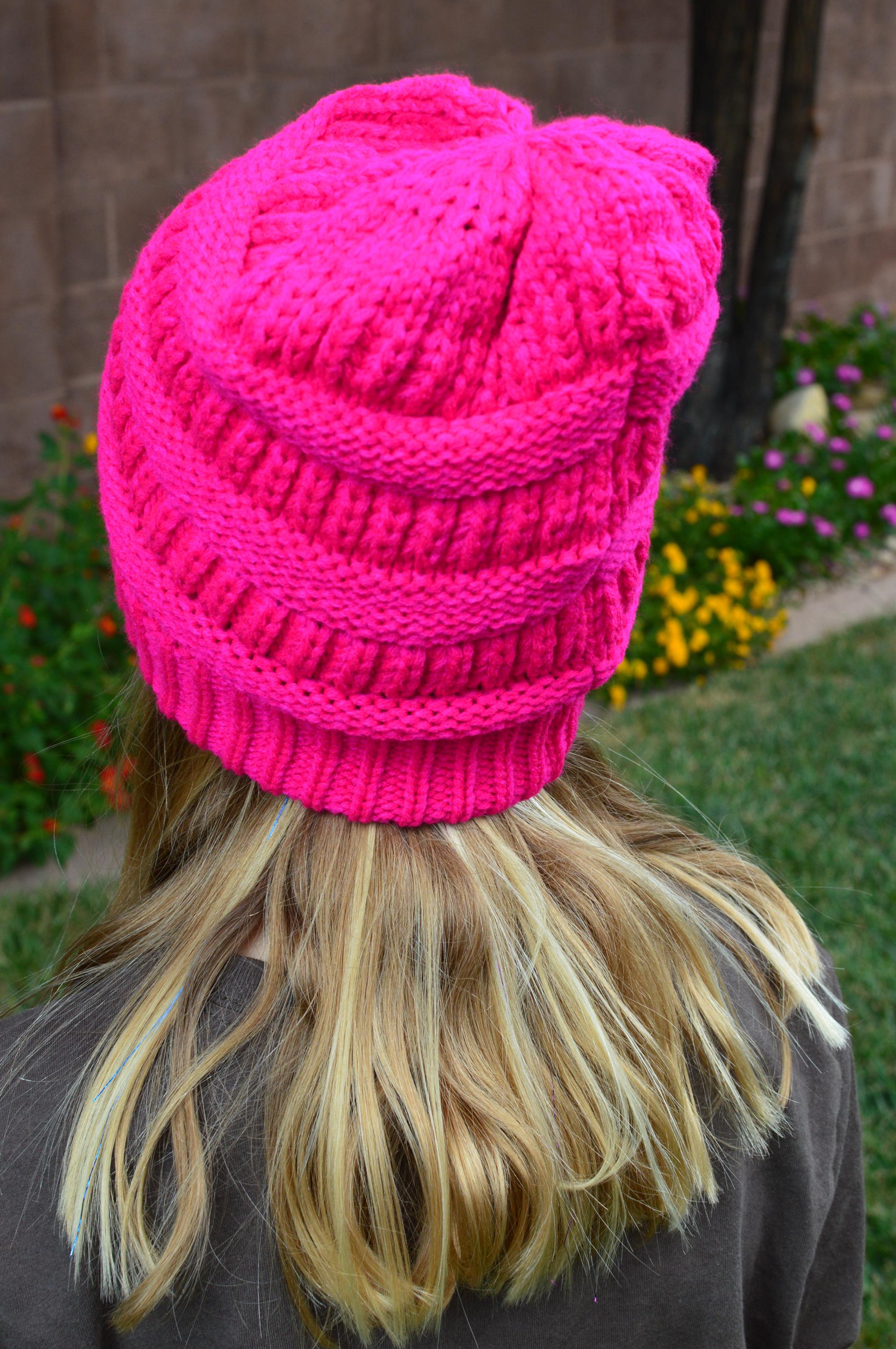 Handmade Bright Pink Chunky Knit Beanie – Warm Winter Cap - Etsy display picture 2