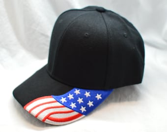 Bestickte Baseballkappe mit der amerikanischen Flagge - USA Pride, einstellbare Unisex-Passform