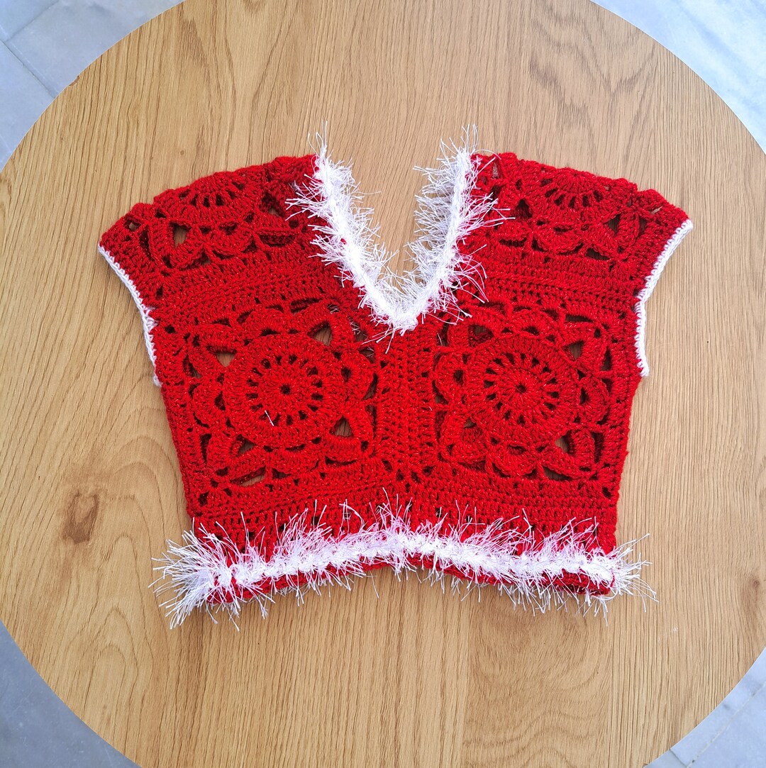 Red Baby Vest Crochet Christmas Vest Boho Vest Christmas Etsy