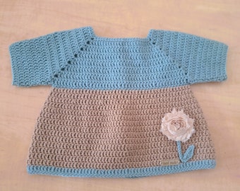 baby clothes , baby fashion , baby blouse , winter top , girls top , crochet blouse , crochet fashion , baby top , flower top , blue top