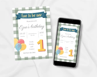 Leuk om een verjaardagsuitnodiging te zijn, afdrukbare eerste verjaardagsuitnodiging, 1e verjaardag, bewerkbare 1e verjaardagsuitnodiging, jongen 1e verjaardagsuitnodiging