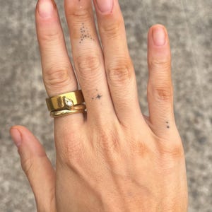 Bague serpent avec diamants empilables - Or massif ou argent sterling - Couvre bague/veste pour bague de fitness Oura