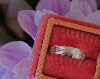 Anillo de oro fundido - Banda escultural orgánica - Joyería fina moderna - Anillo de 14k