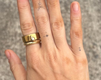 Anillo apilable de serpiente con diamantes - Plata de ley - Funda/cubierta para anillo Oura Fitness